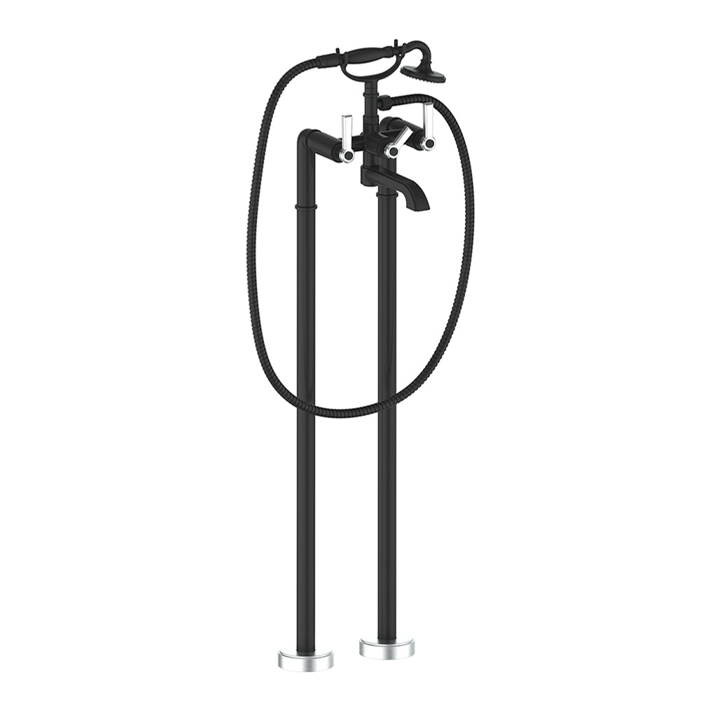 Vogt Zehn Trim for Floor Mount Tub Filler - Lever Handle (Z1) / Stainless Steel/Matte Black
