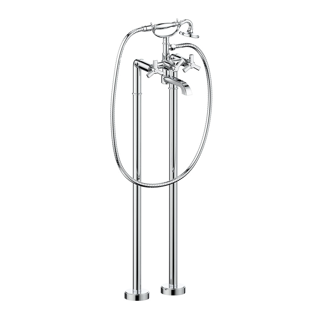 Vogt Zehn Trim for Floor Mount Tub Filler - 3-Spoke Handle (Z3) / Chrome