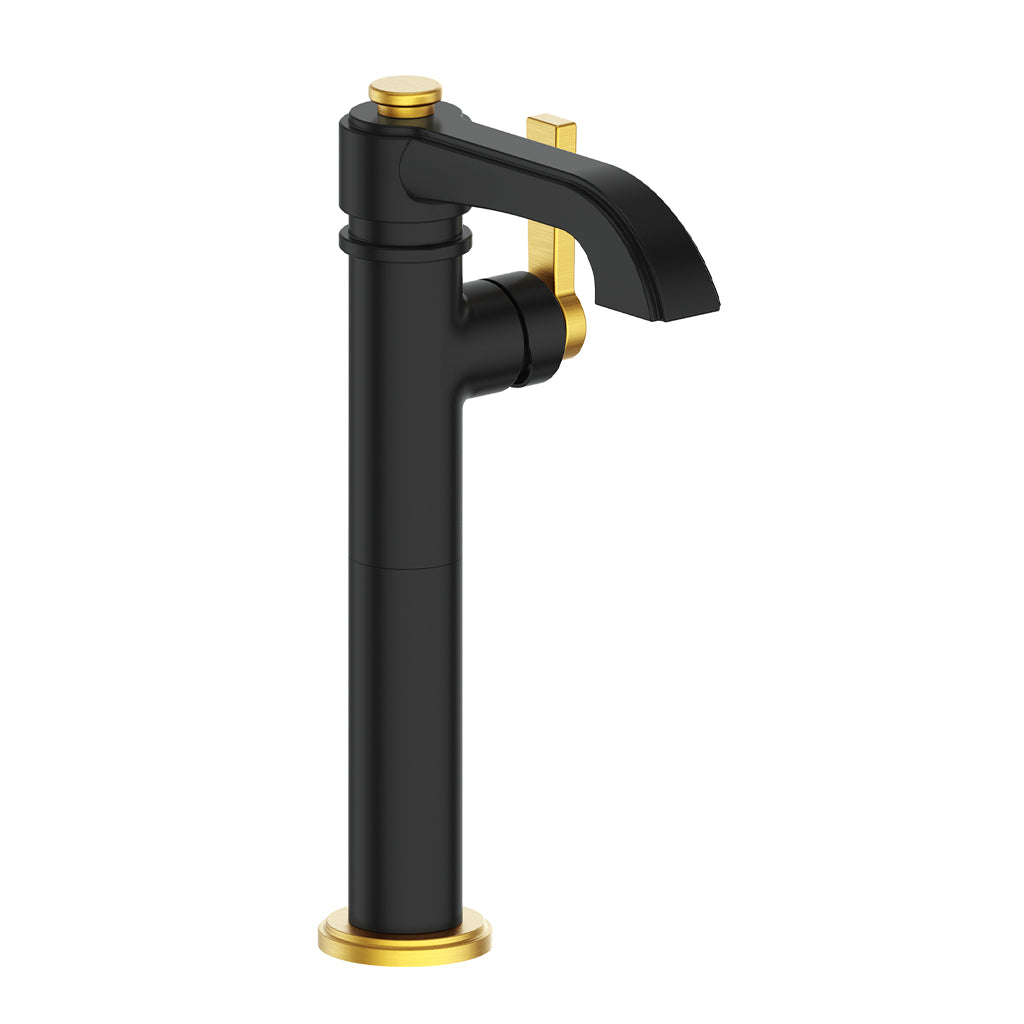 Vogt Zehn Vessel Sink Lavatory Faucet - Brushed Gold/Matte Black