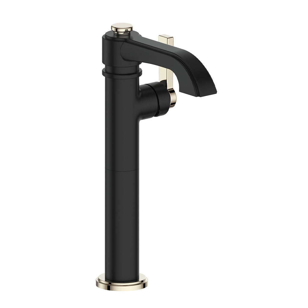Vogt Zehn Vessel Sink Lavatory Faucet - Polished Nickel/Matte Black