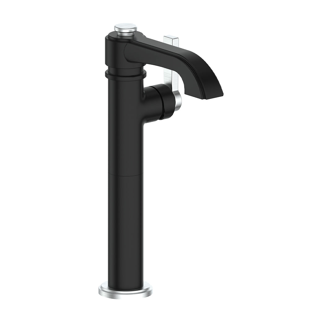 Vogt Zehn Vessel Sink Lavatory Faucet - Stainless Steel/Matte Black
