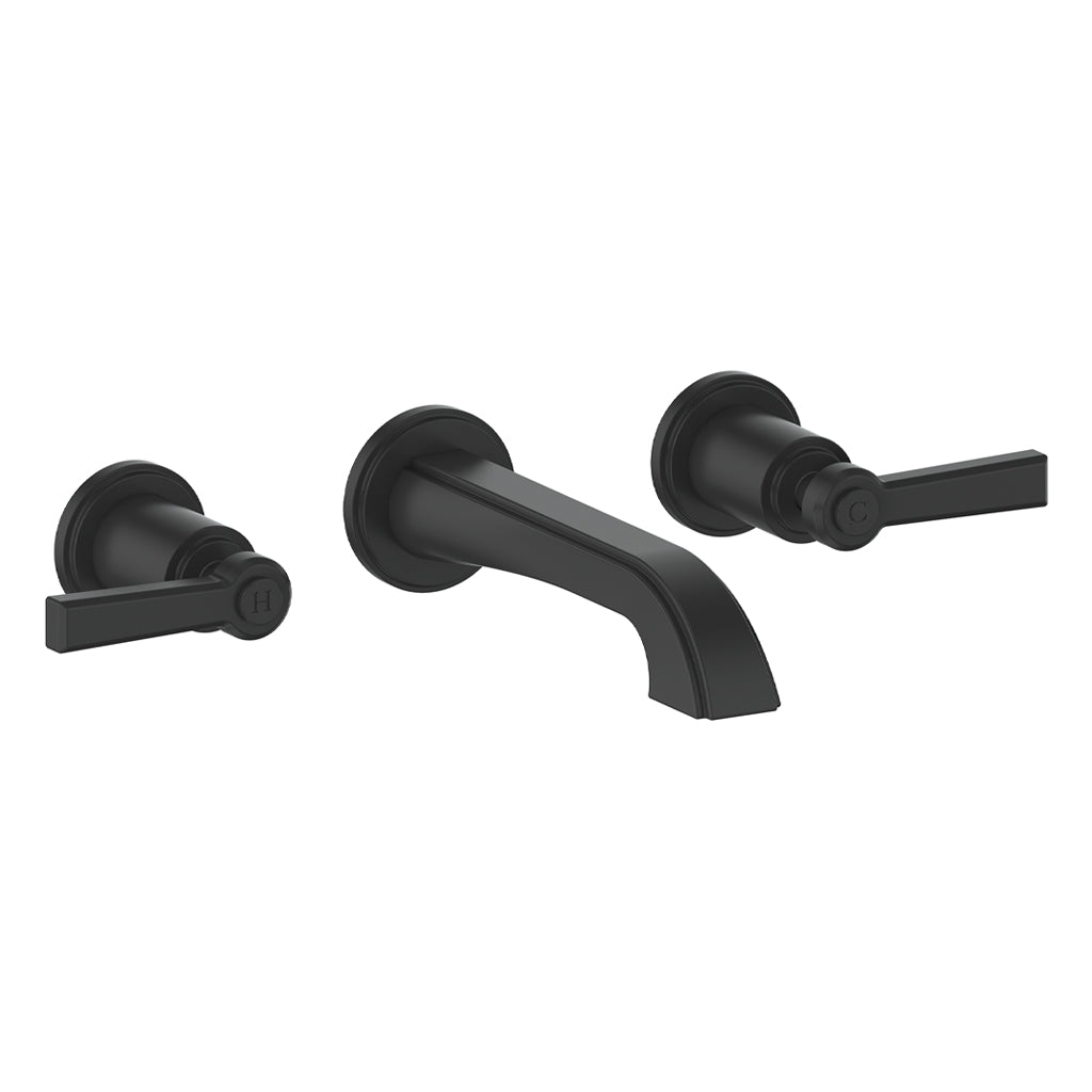Vogt Zehn Wall Mount Lavatory Faucet - Lever Handle (Z1) / Matte Black