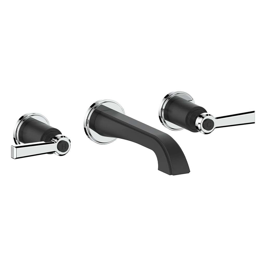 Vogt Zehn Wall Mount Lavatory Faucet - Lever Handle (Z1) / Chrome/Matte Black