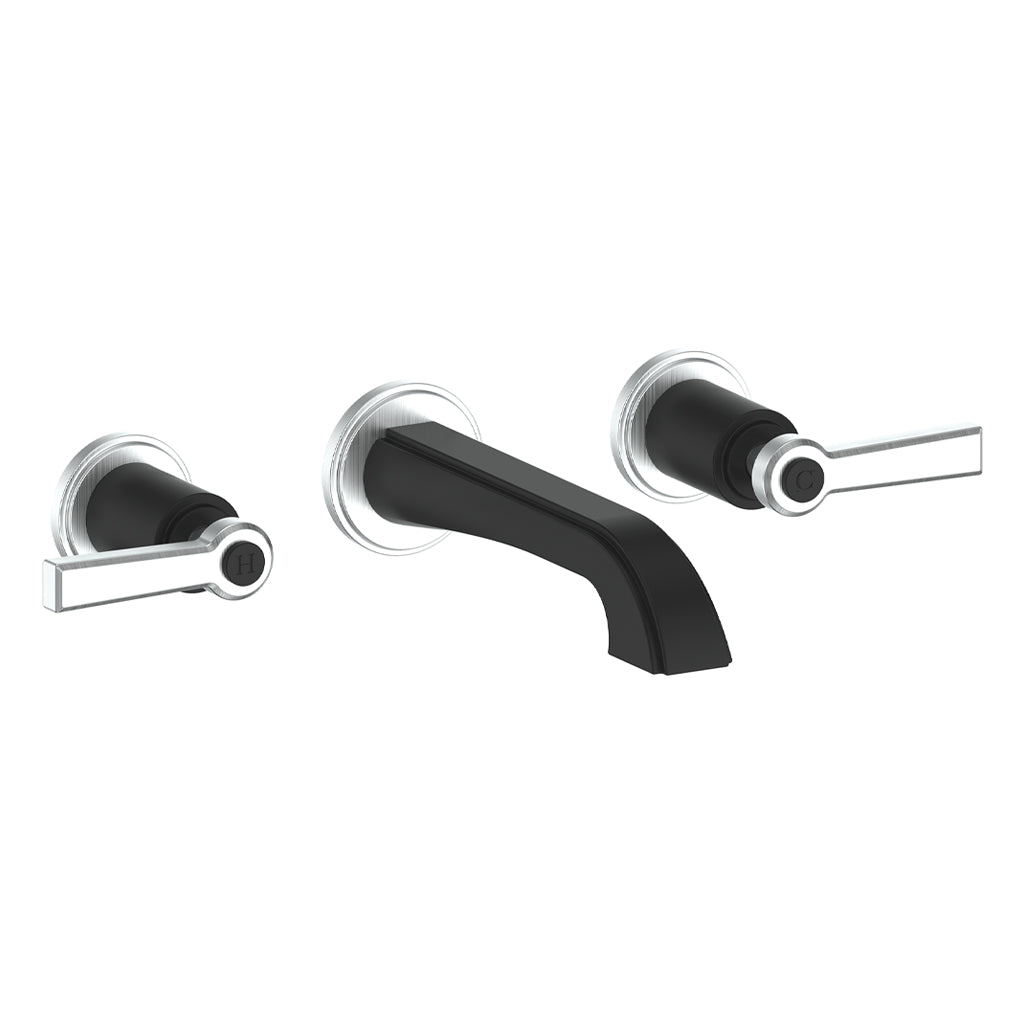 Vogt Zehn Wall Mount Lavatory Faucet - Lever Handle (Z1) / Stainless Steel/Matte Black