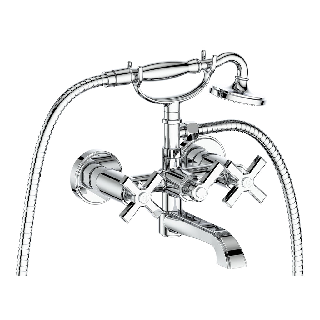 Vogt Zehn Wall Mount Tub Filler - 4-Spoke Handle (Z4) / Chrome