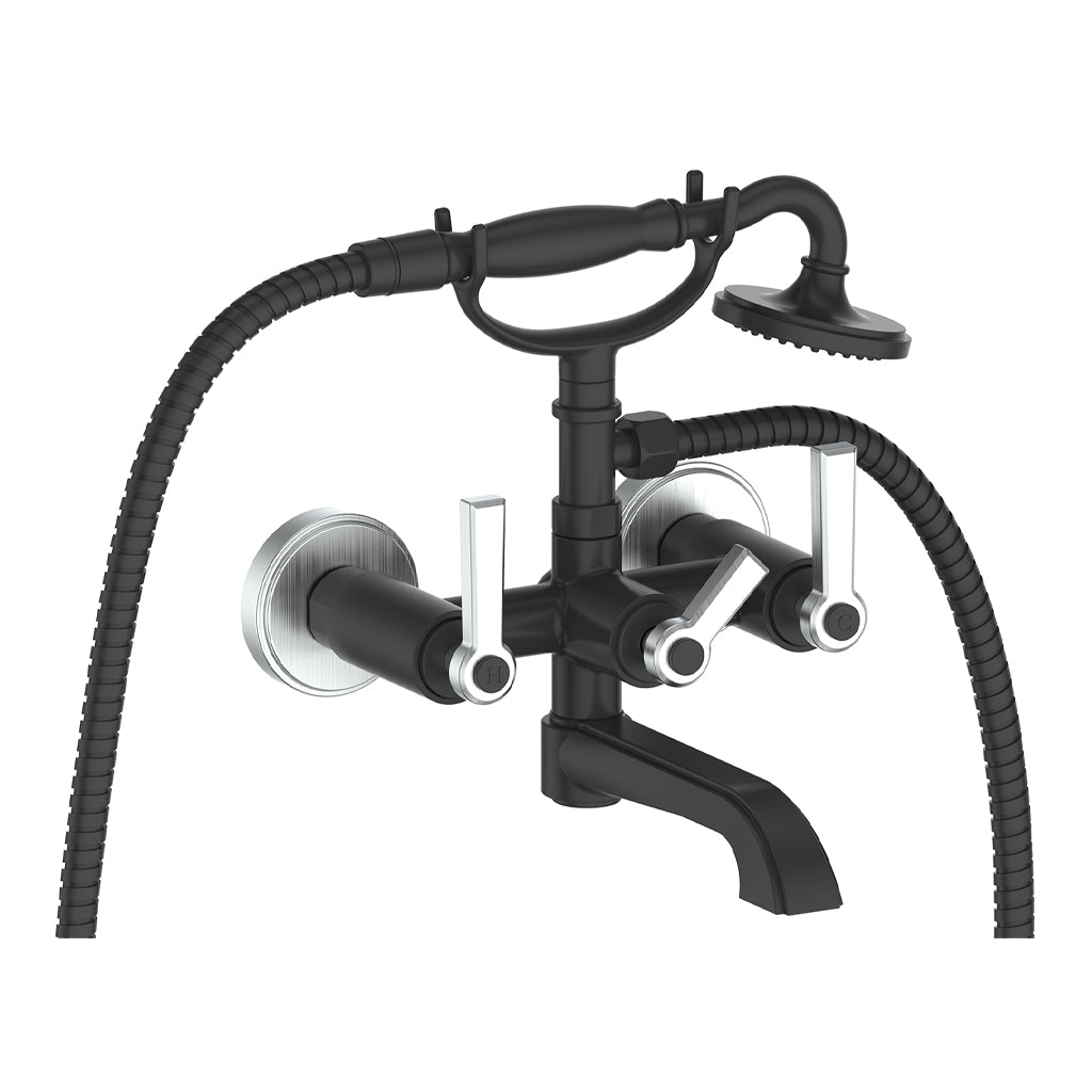 Vogt Zehn Wall Mount Tub Filler - Lever Handle (Z1) / Stainless Steel/Matte Black