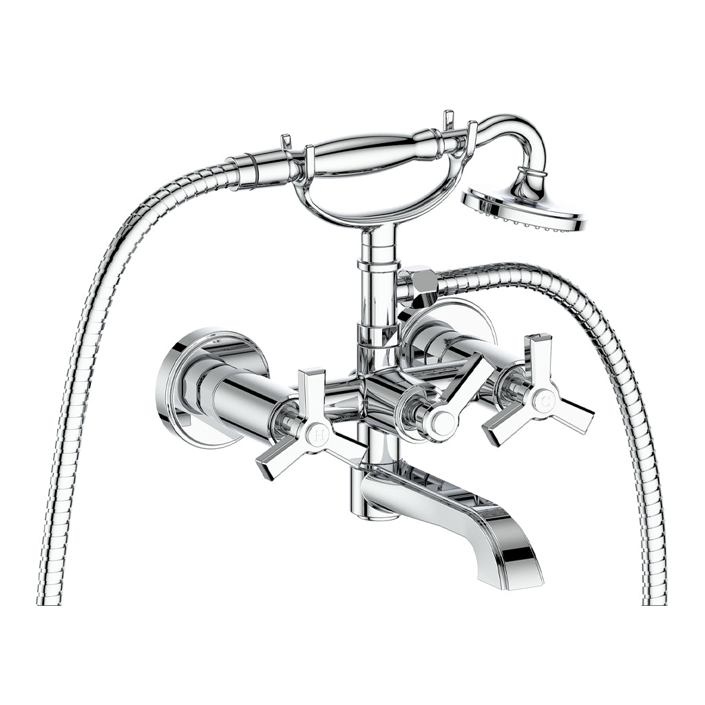 Vogt Zehn Wall Mount Tub Filler - 3-Spoke Handle (Z3) / Chrome
