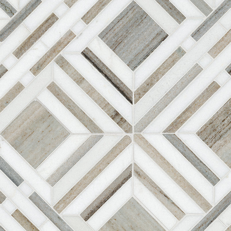 MSI Wellington Pattern Polished Marble mosaic (SMOT-WELLIN-POL8MM) – MSI product image
