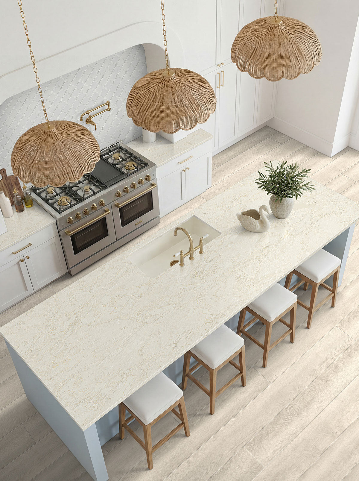 MSI Whisper White Arabesque Glossy Ceramic mosaic (SMOT-PT-WW-ARABESQ) – MSI room scene (kitchen)