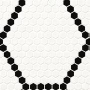 MSI White & Black Hive Pattern 1" Hexagon Matte Porcelain mosaic (SMOT-PT-RETBIANER-HIVM) – MSI product image
