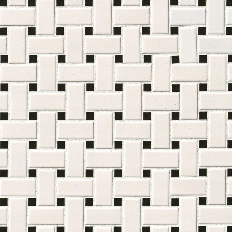 MSI Retro Weave Bianco Matte Porcelain mosaic (SMOT-PT-RETBIA-BW) – MSI product image