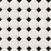 MSI White and Black Octagon Matte Porcelain mosaic (SMOT-PT-RETBIA-2OCTM) – MSI product image