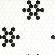 MSI White & Black Mod Petal Pattern 1" Hexagon Matte Porcelain mosaic (SMOT-PT-RETBIANER-MODPETM) – MSI product image