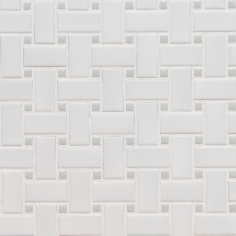 MSI White and Gray Basketweave Matte Porcelain mosaic (SMOT-PT-RETBIAGRA-BWM) – MSI product image