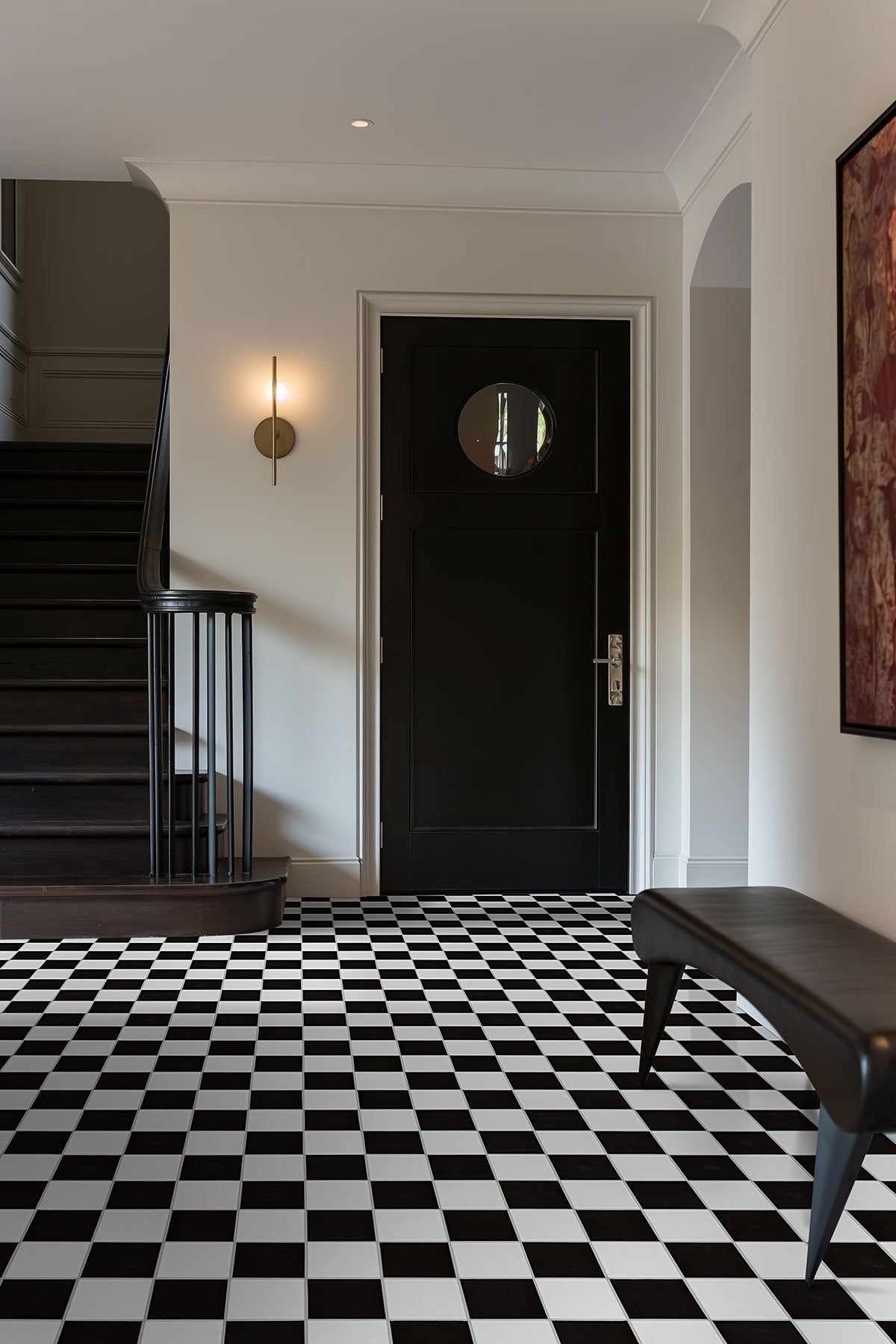 MSI White and Black 4" Checkered 4 x 4 Matte Porcelain mosaic (SMOT-PT-RETBIANER-4X4M) – MSI room scene