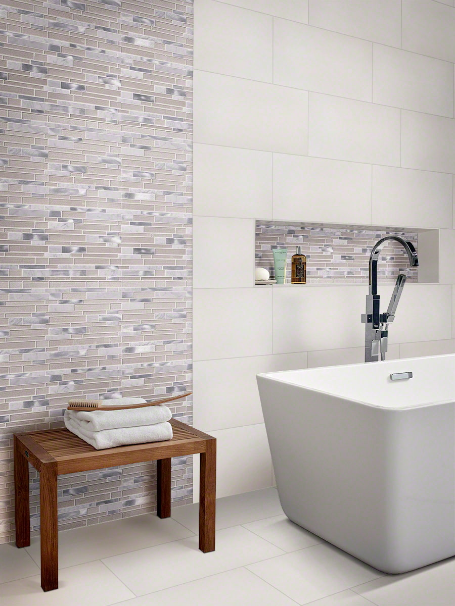 MSI Domino White 2 x 2 Matte Porcelain mosaic (NWHI2X2-N) – MSI room scene
