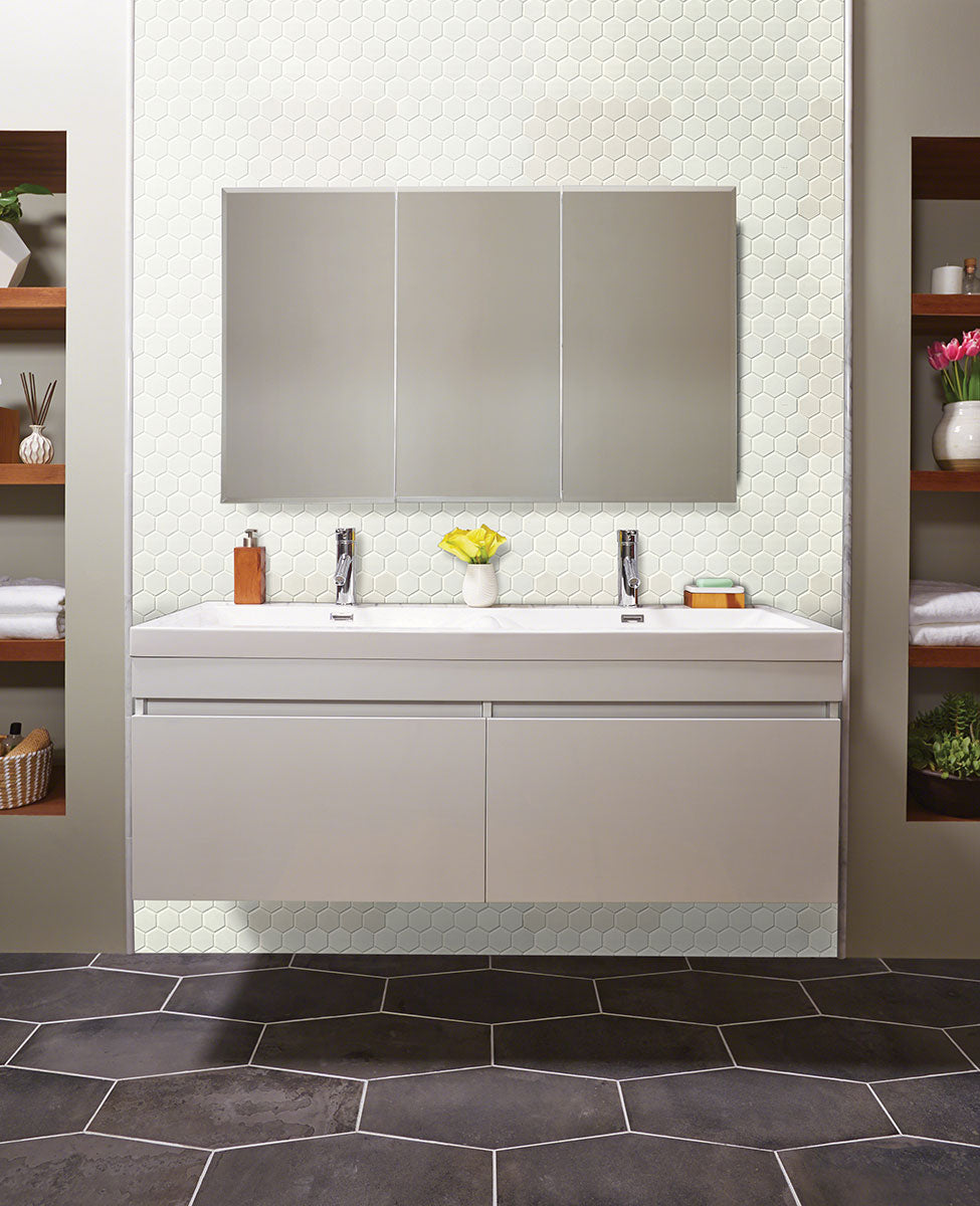 MSI Retro Hexo Bianco 2 x 2 Glossy Porcelain mosaic (SMOT-PT-RETBIA-2HEXG) – MSI room scene