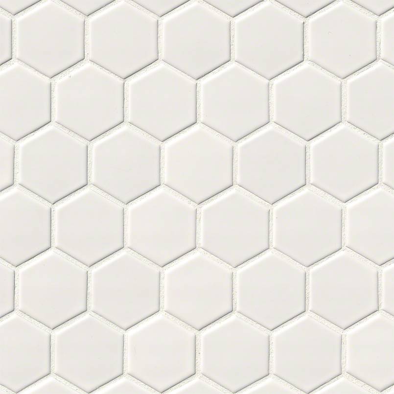 MSI Retro Hexo Bianco 2 x 2 Glossy Porcelain mosaic (SMOT-PT-RETBIA-2HEXG) – MSI product image