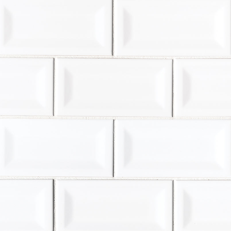 MSI Inverted Bevel White 3 x 6 Glossy Ceramic tile (NWHIGLO3X6INVBEV-N) – MSI product image