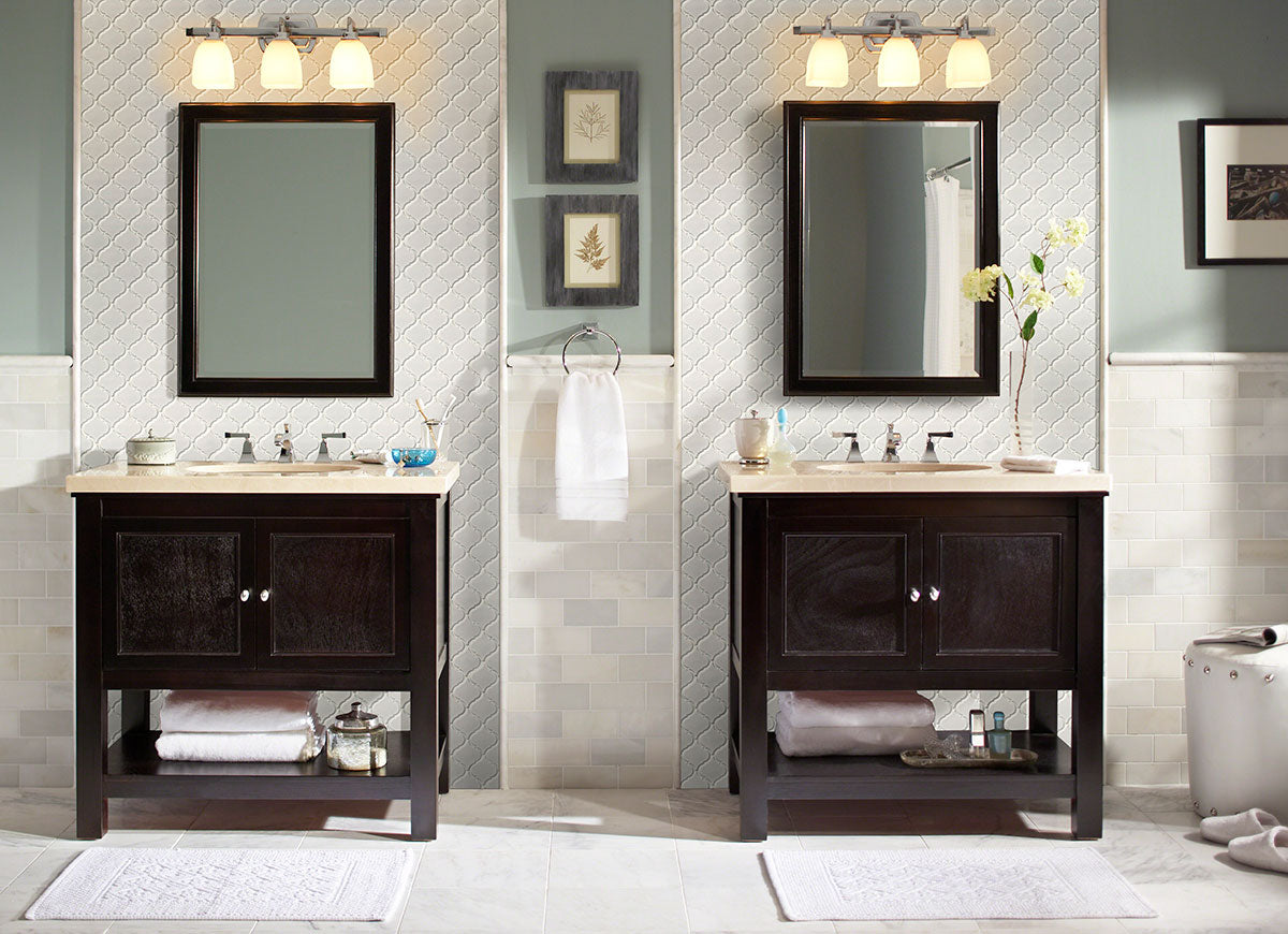 MSI Retro Bianco Arabesque Glossy Porcelain mosaic (SMOT-PT-RETBIA-ARABESQUE) – MSI room scene