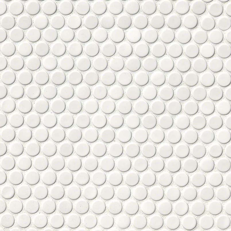 MSI Penny Round Bianco Glossy Porcelain mosaic (SMOT-PT-PENRD-BIA) – MSI product image