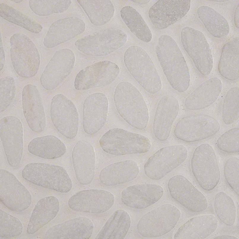 MSI White Pebbles Tumbled Marble mosaic (SMOT-PEB-WHT) – MSI product image