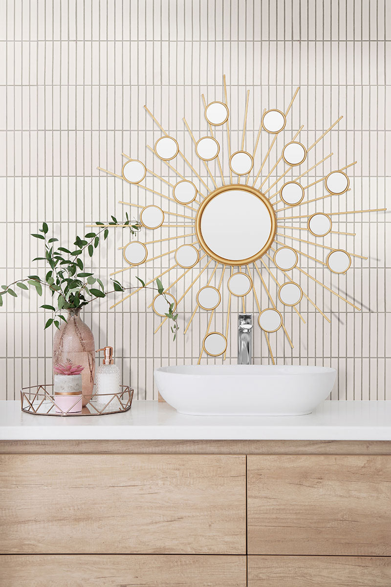 MSI White 1 x 6 Matte Porcelain mosaic (SMOT-PT-RETBIA-1X6STM) – MSI room scene