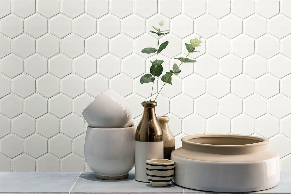 MSI Retro Hexo Bianco 2 x 2 Matte Porcelain mosaic (SMOT-PT-RETBIA-2HEX) – MSI room scene