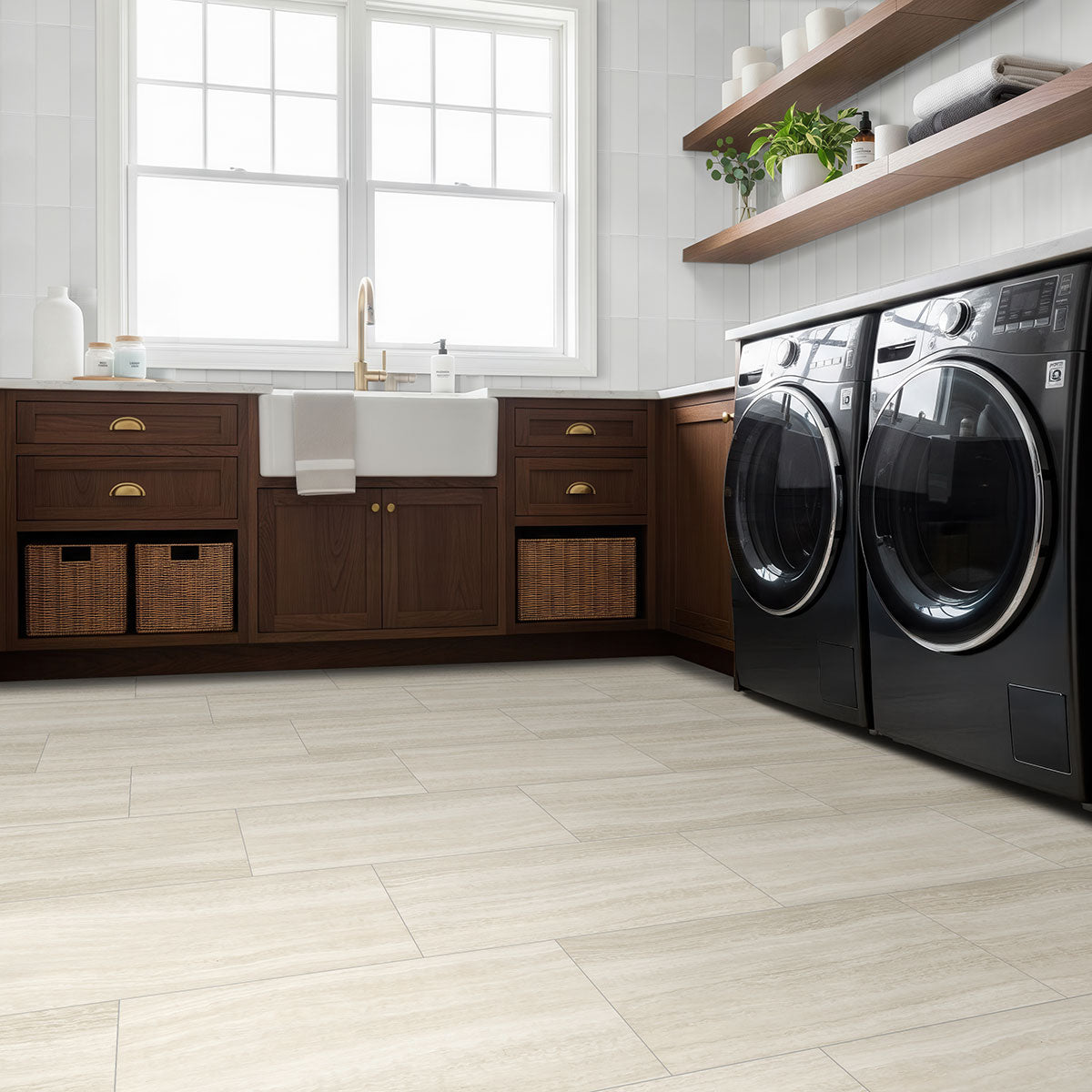 MSI White 4 x 16 Glossy Ceramic tile (NWHIGLO4X16-N) – MSI room scene (laundry room)