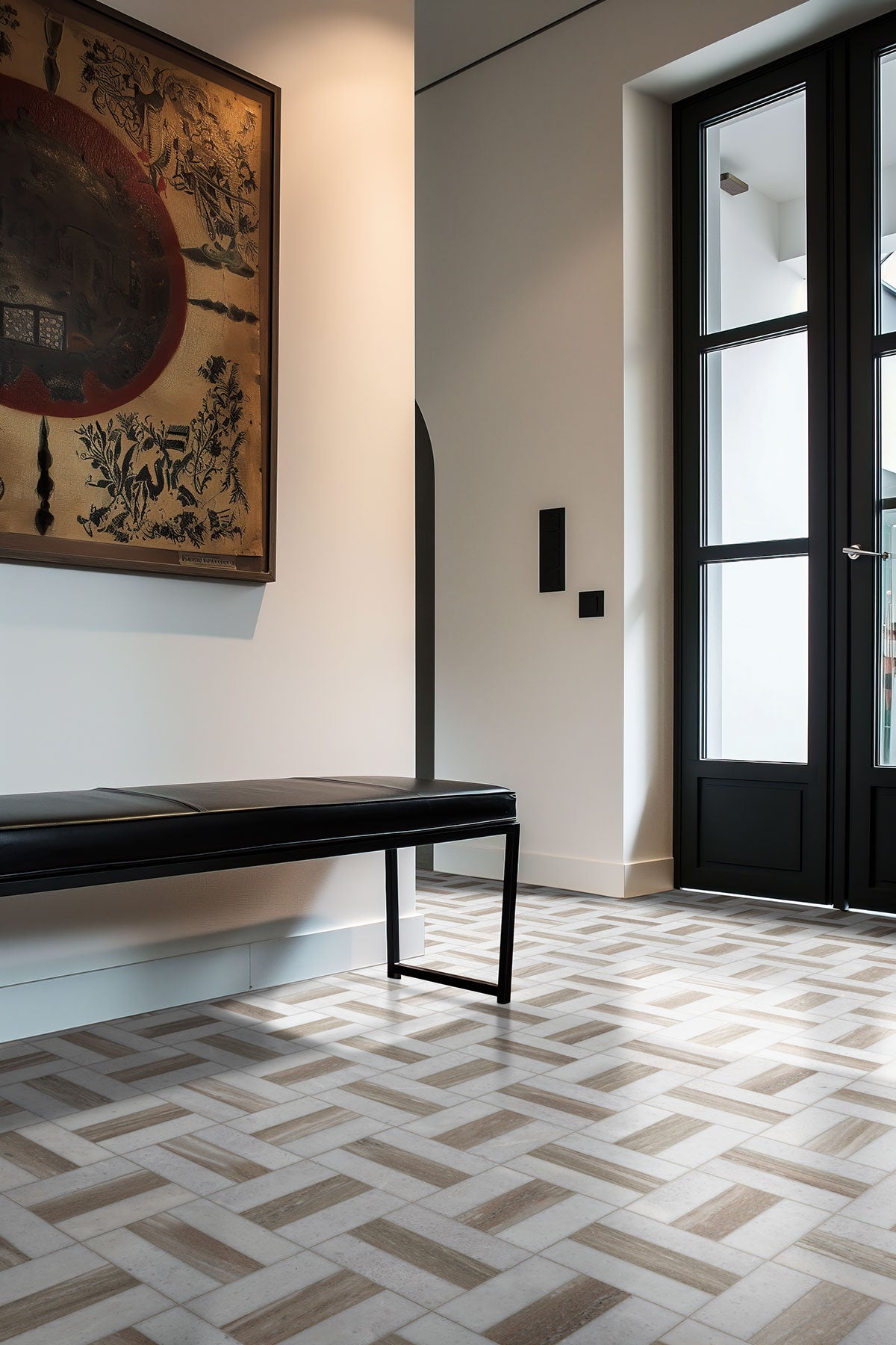 MSI Winslow Weave Polished Marble mosaic (SMOT-WINWEA-POL10MM) – MSI room scene