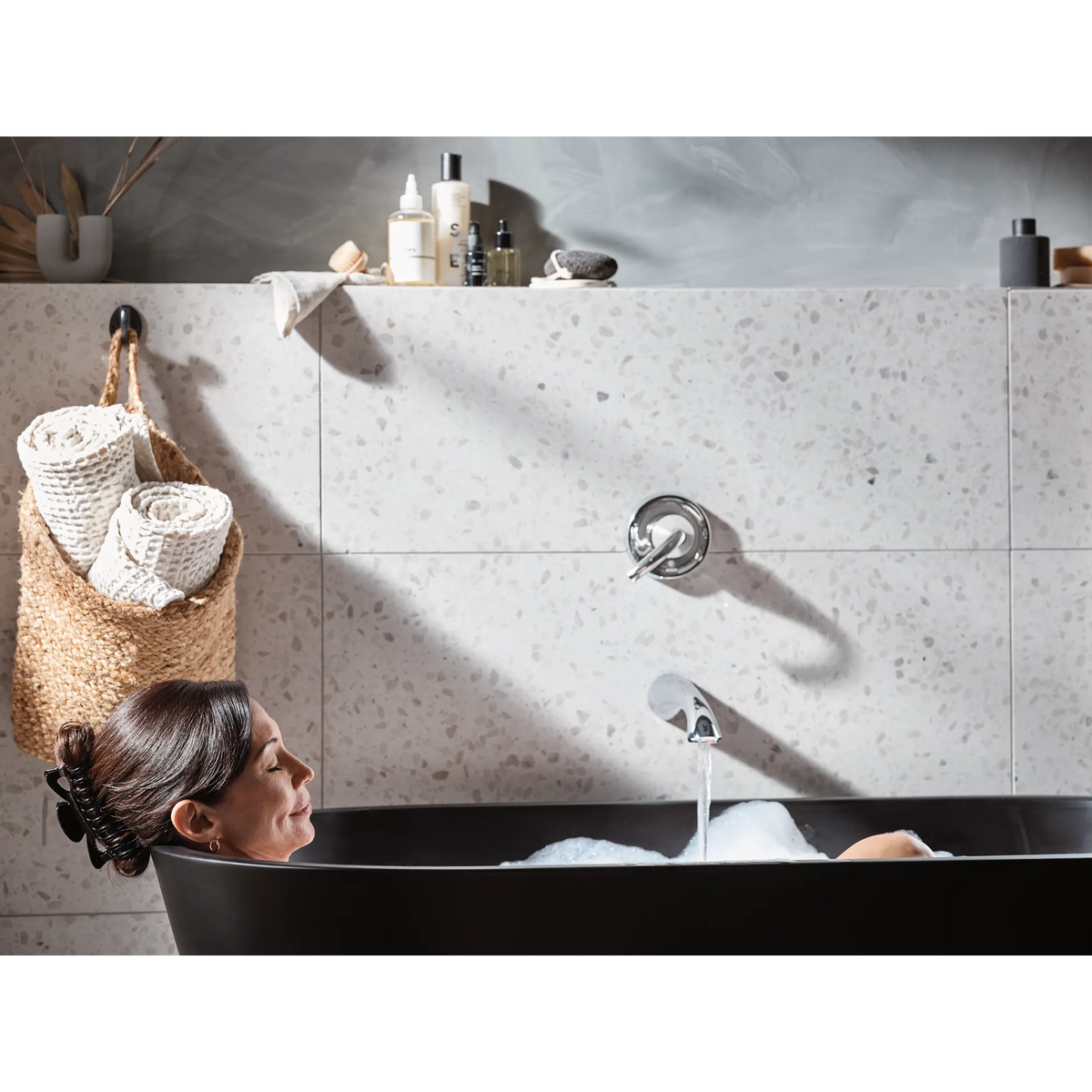 Moen Glyde Single-Handle Non-Diverter Wall-Mount Tub Filler WT371 in Chrome (WT371) - view 9