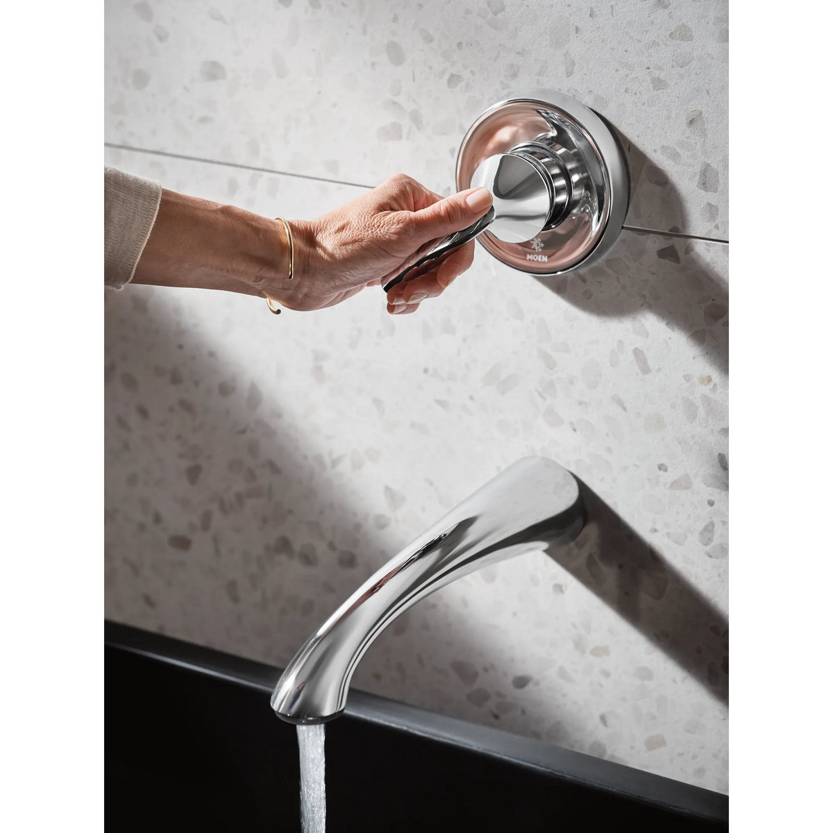 Moen Glyde Single-Handle Non-Diverter Wall-Mount Tub Filler WT371 in Chrome (WT371) - view 10