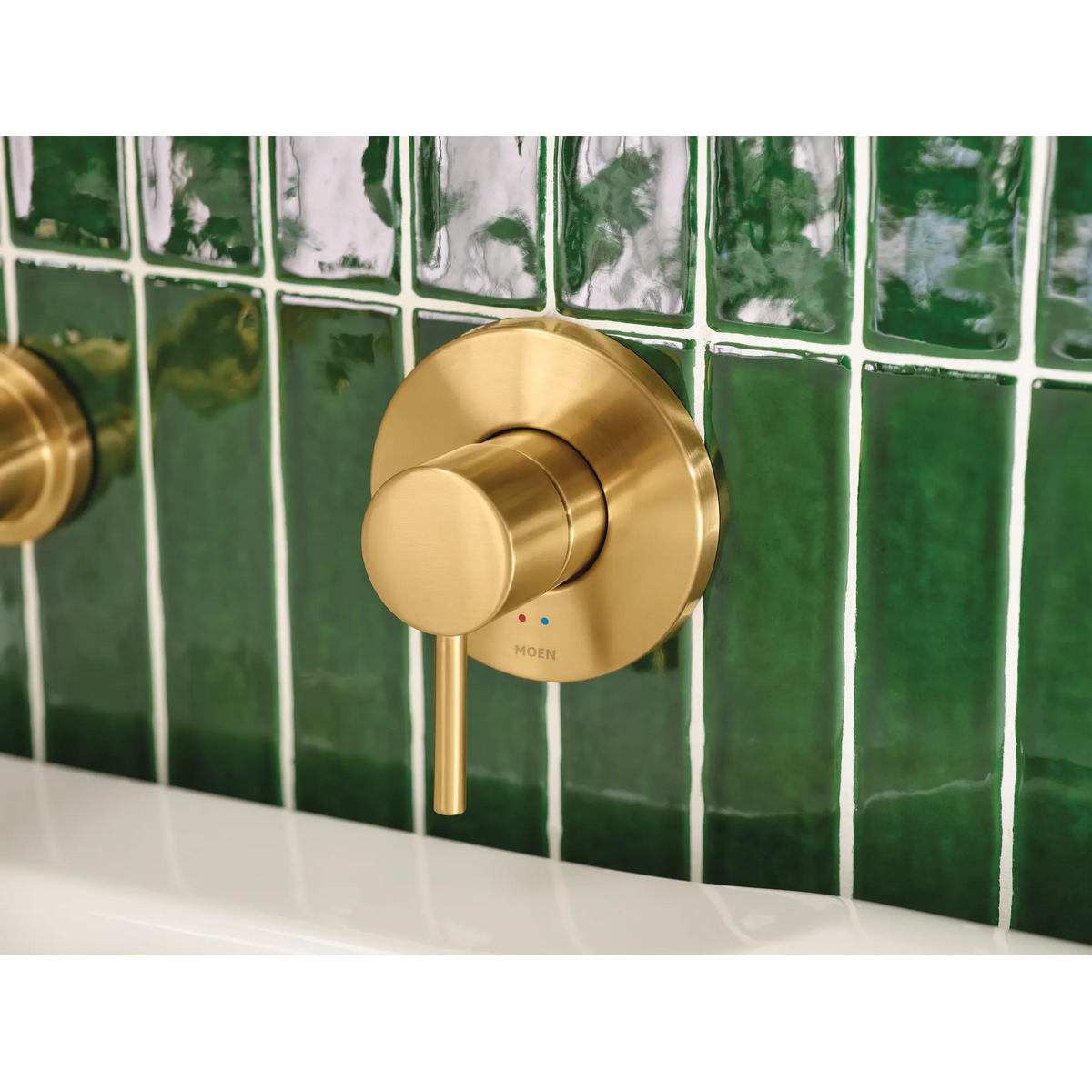 Moen Align Single-Handle Non-Diverter Wall-Mount Tub Filler WT391 in Brushed Gold (WT391BG) - view 3