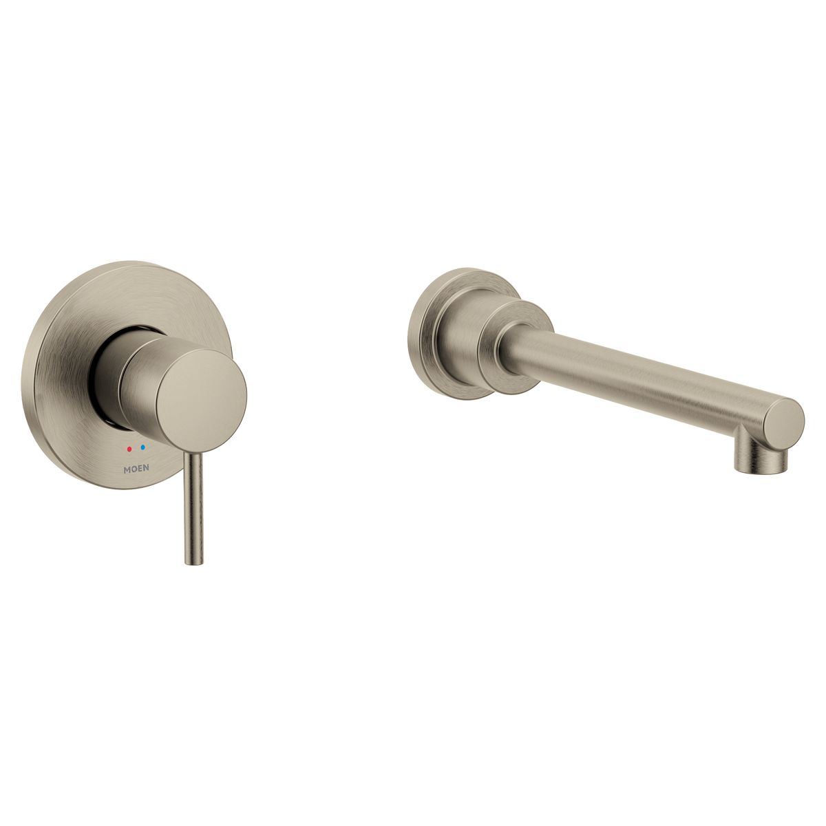 Moen Align Single-Handle Non-Diverter Wall-Mount Tub Filler WT391 in Brushed Nickel (WT391BN)