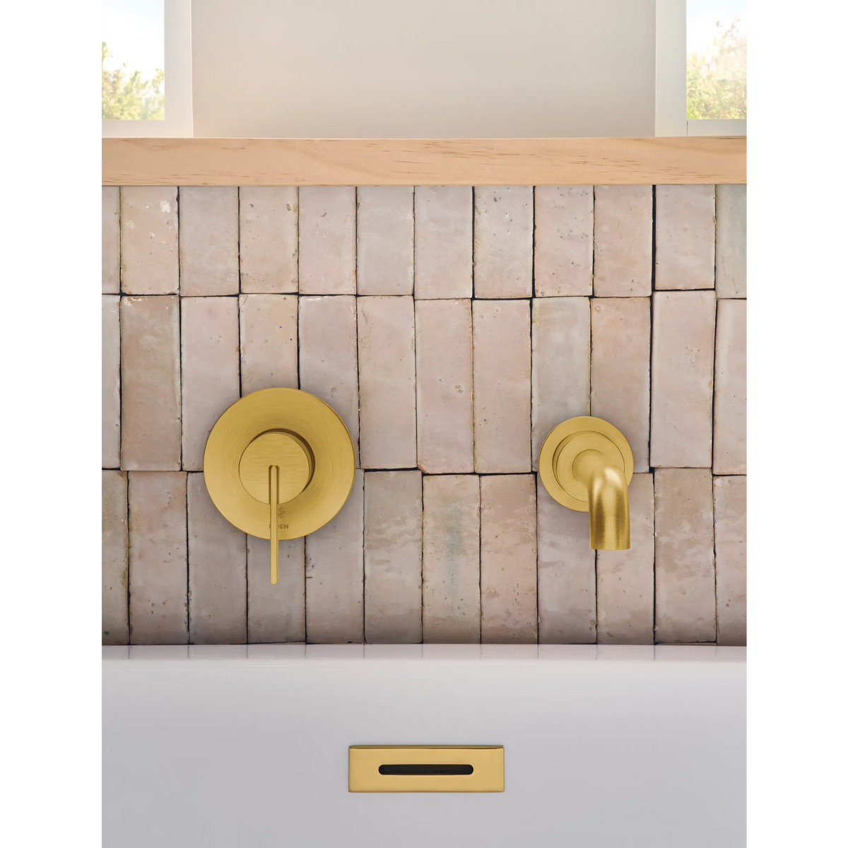 Moen Cia Single-Handle Non-Diverter Wall-Mount Tub Filler WT6221 in Brushed Gold (WT6221BG) - view 3
