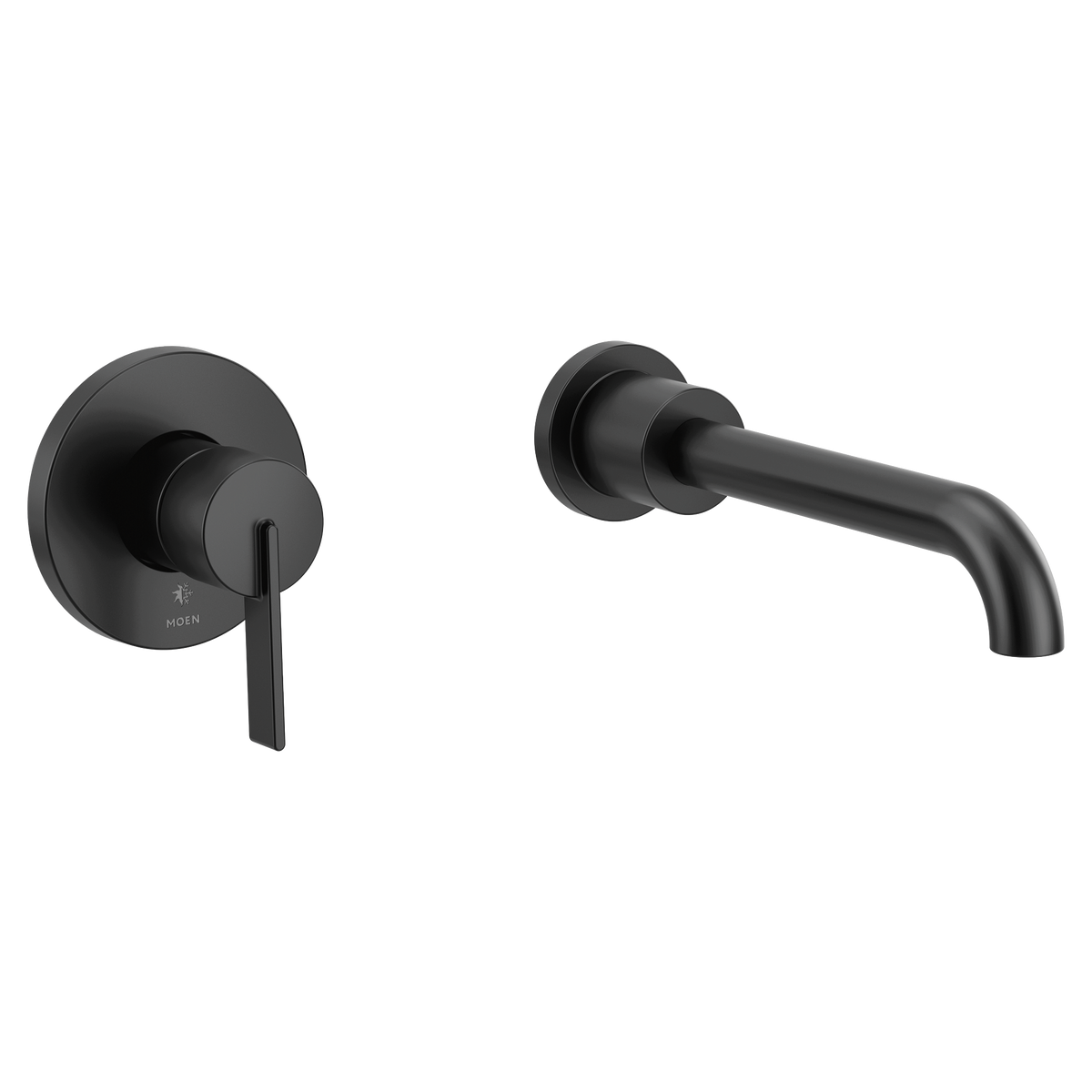 Moen Cia Single-Handle Non-Diverter Wall-Mount Tub Filler WT6221 in Matte Black (WT6221BL)