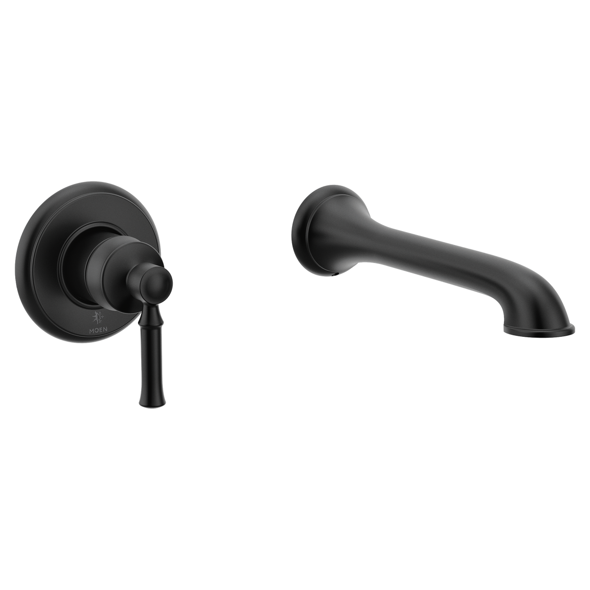 Moen Dartmoor Single-Handle Non-Diverter Wall-Mount Tub Filler WT681 in Matte Black (WT681BL)