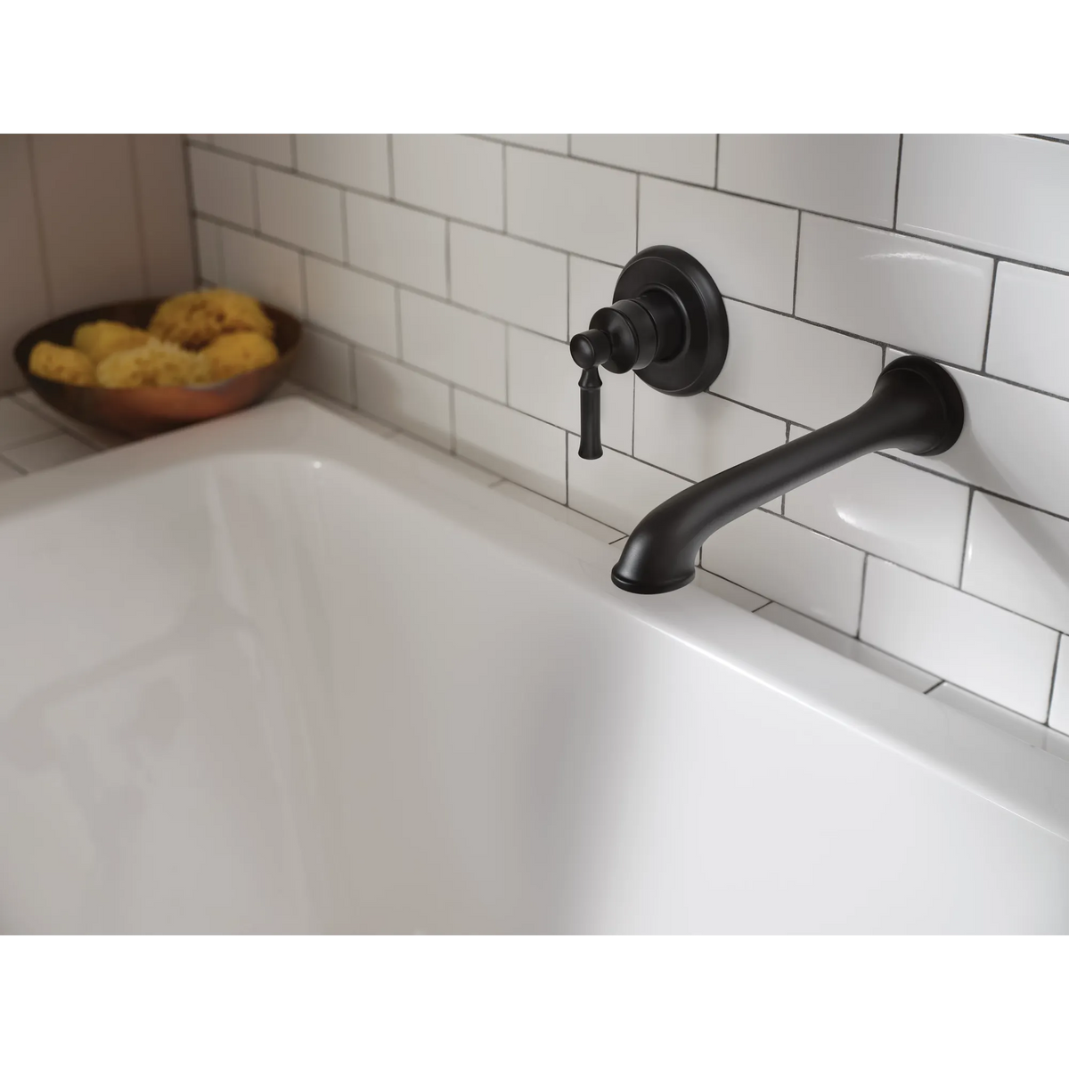 Moen Dartmoor Single-Handle Non-Diverter Wall-Mount Tub Filler WT681 in Matte Black (WT681BL) - view 3