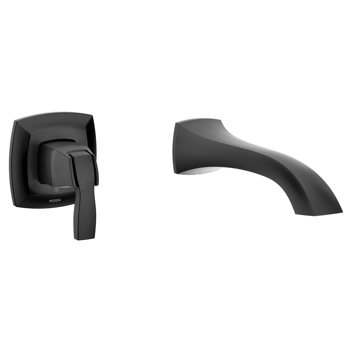 Moen Voss Single-Handle Wall-Mount Tub Filler Trim Kit WT691 in Matte Black (WT691BL)