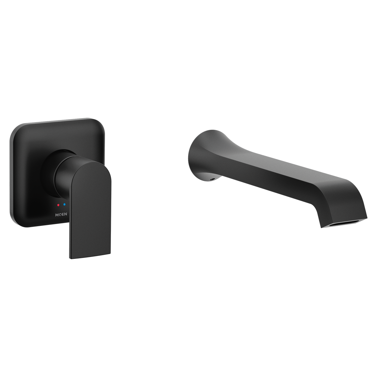 Moen Genta LX Single-Handle Non-Diverter Wall-Mount Tub Filler WT901 in Matte Black (WT901BL)