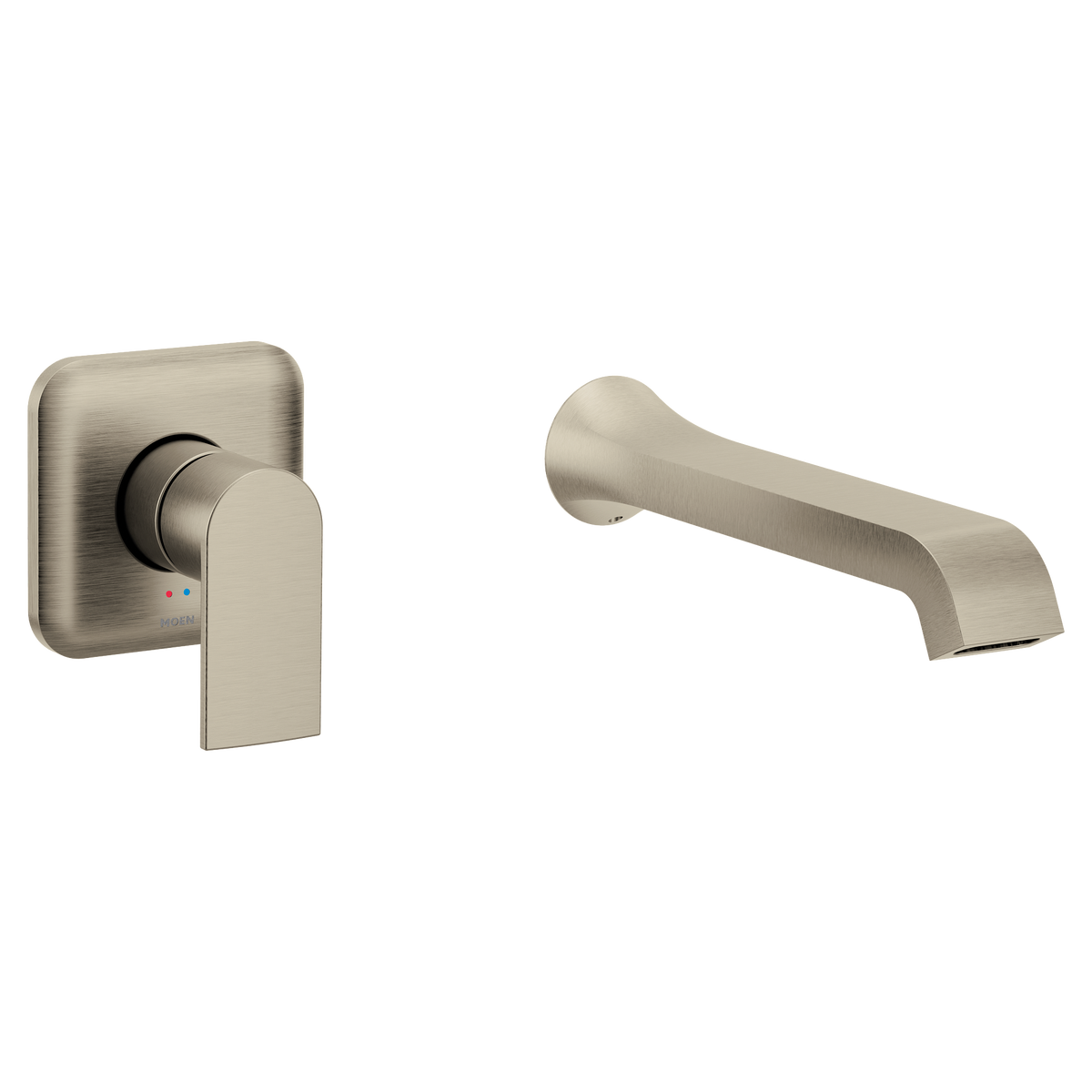 Moen Genta LX Single-Handle Non-Diverter Wall-Mount Tub Filler WT901 in Brushed Nickel (WT901BN)
