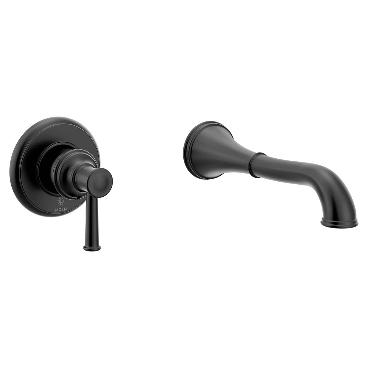 Moen Belfield Single-Handle Non-Diverter Wall-Mount Tub Filler WT9021 in Matte Black (WT9021BL) - view 2