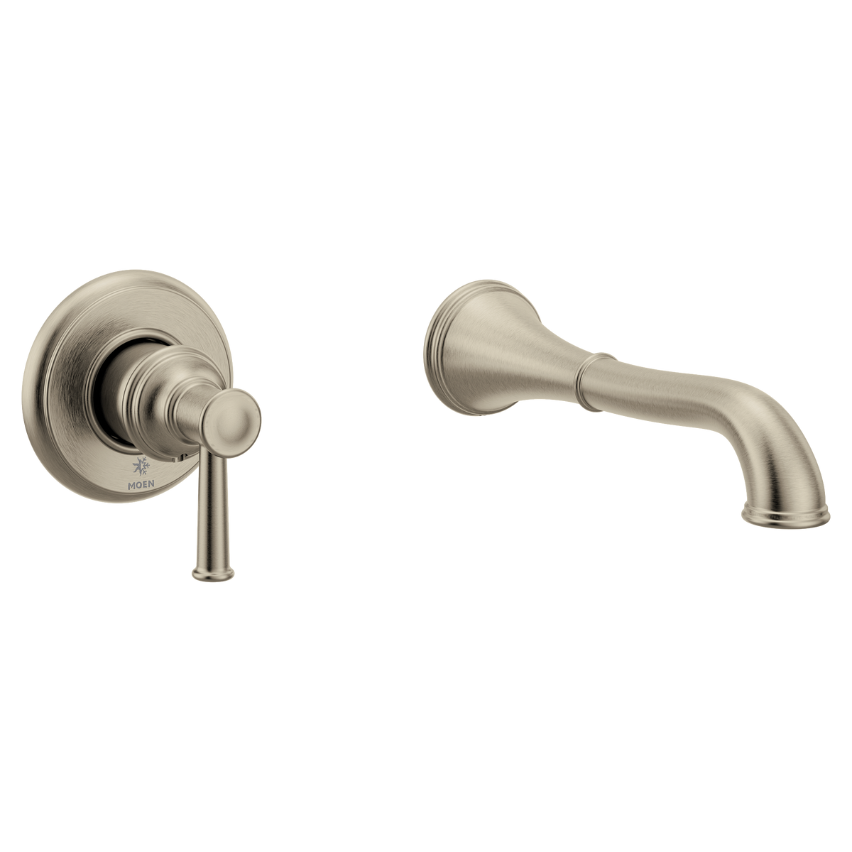 Moen Belfield Single-Handle Non-Diverter Wall-Mount Tub Filler WT9021 in Brushed Nickel (WT9021BN)