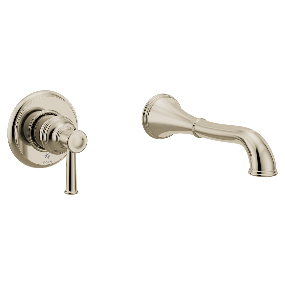 Moen Belfield Single-Handle Non-Diverter Wall-Mount Tub Filler WT9021 in Polished Nickel (WT9021NL)