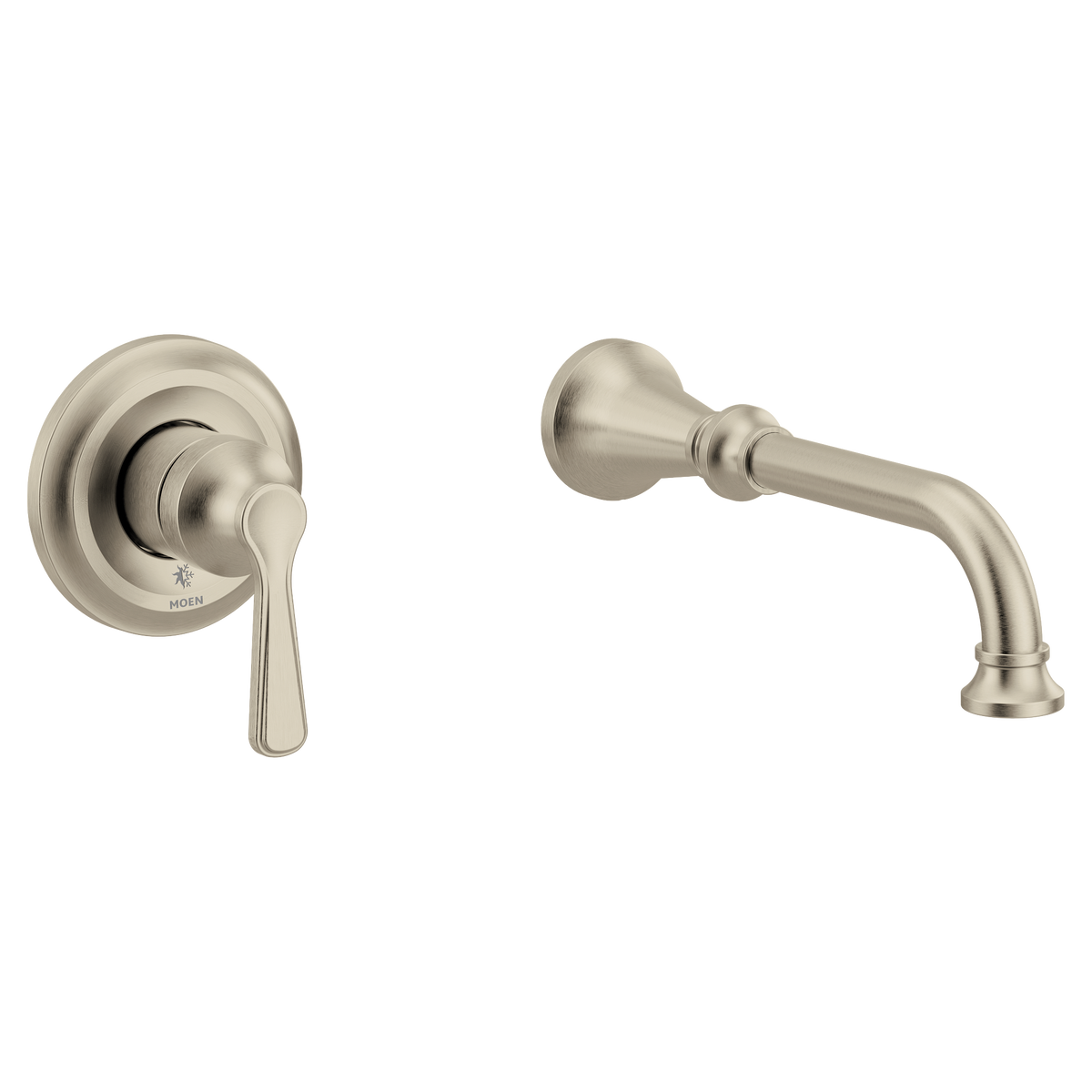 Moen Colinet Single-Handle Non-Diverter Wall-Mount Tub Filler WTS44501 in Brushed Nickel (WTS44501BN)
