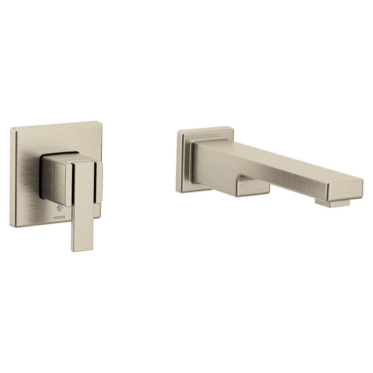 Moen 90 Degree Single-Handle Non-Diverter Wall-Mount Tub Filler WTS911 in Brushed Nickel (WTS911BN)