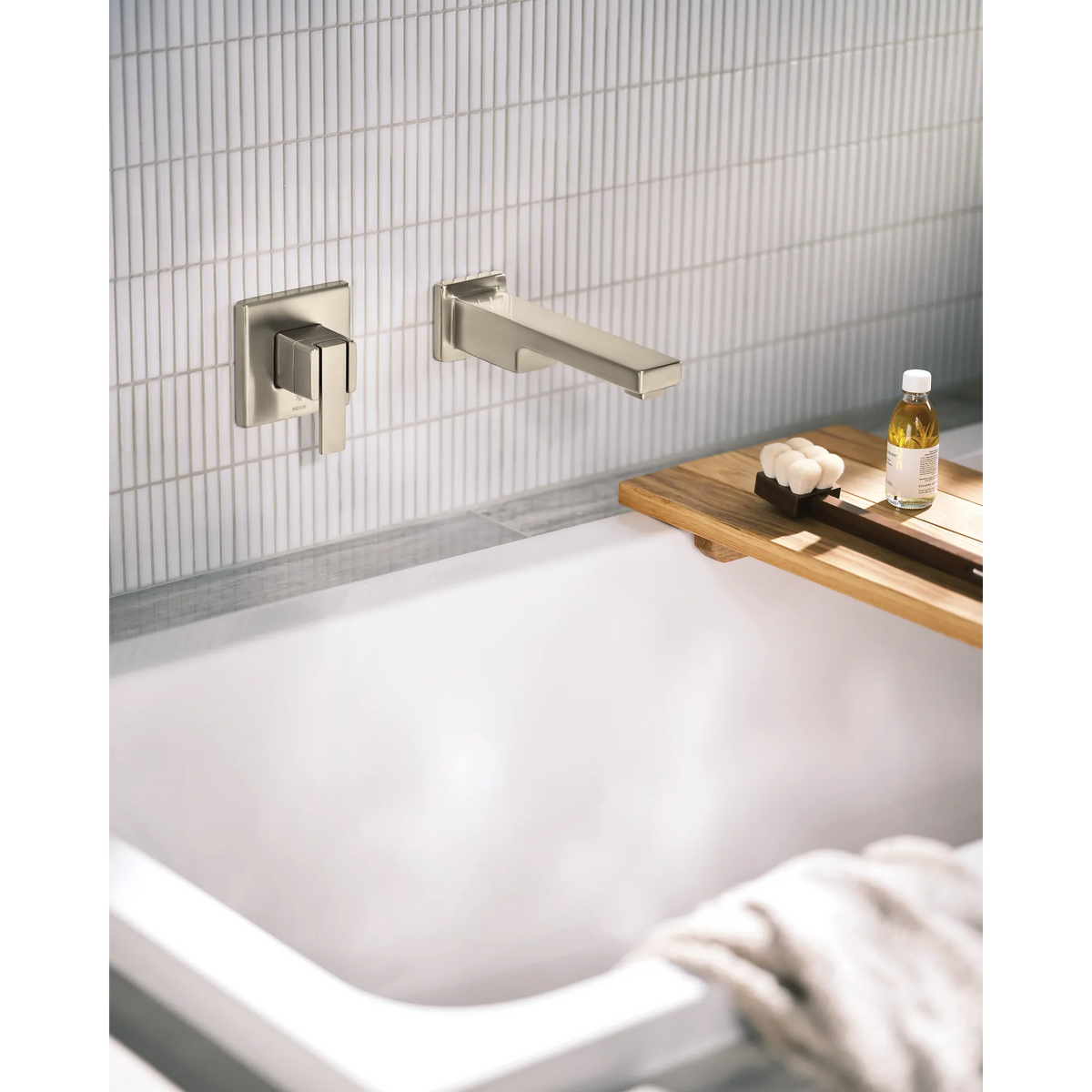 Moen 90 Degree Single-Handle Non-Diverter Wall-Mount Tub Filler WTS911 in Brushed Nickel (WTS911BN) - view 10