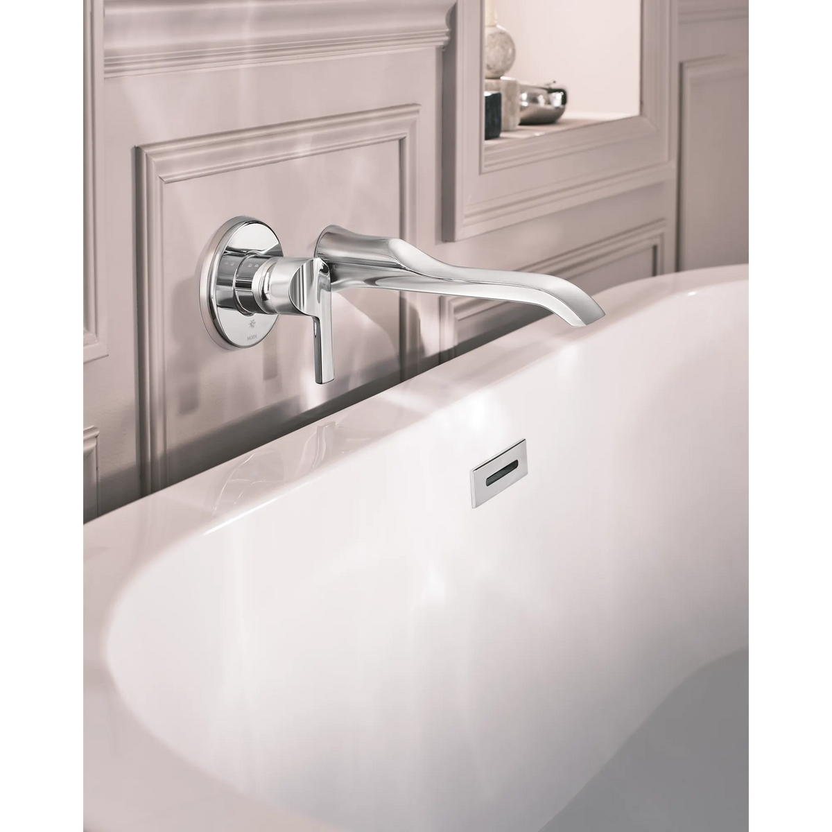 Moen Doux Single-Handle Non-Diverter Wall-Mount Tub Filler WTS981 in Chrome (WTS981) - view 8