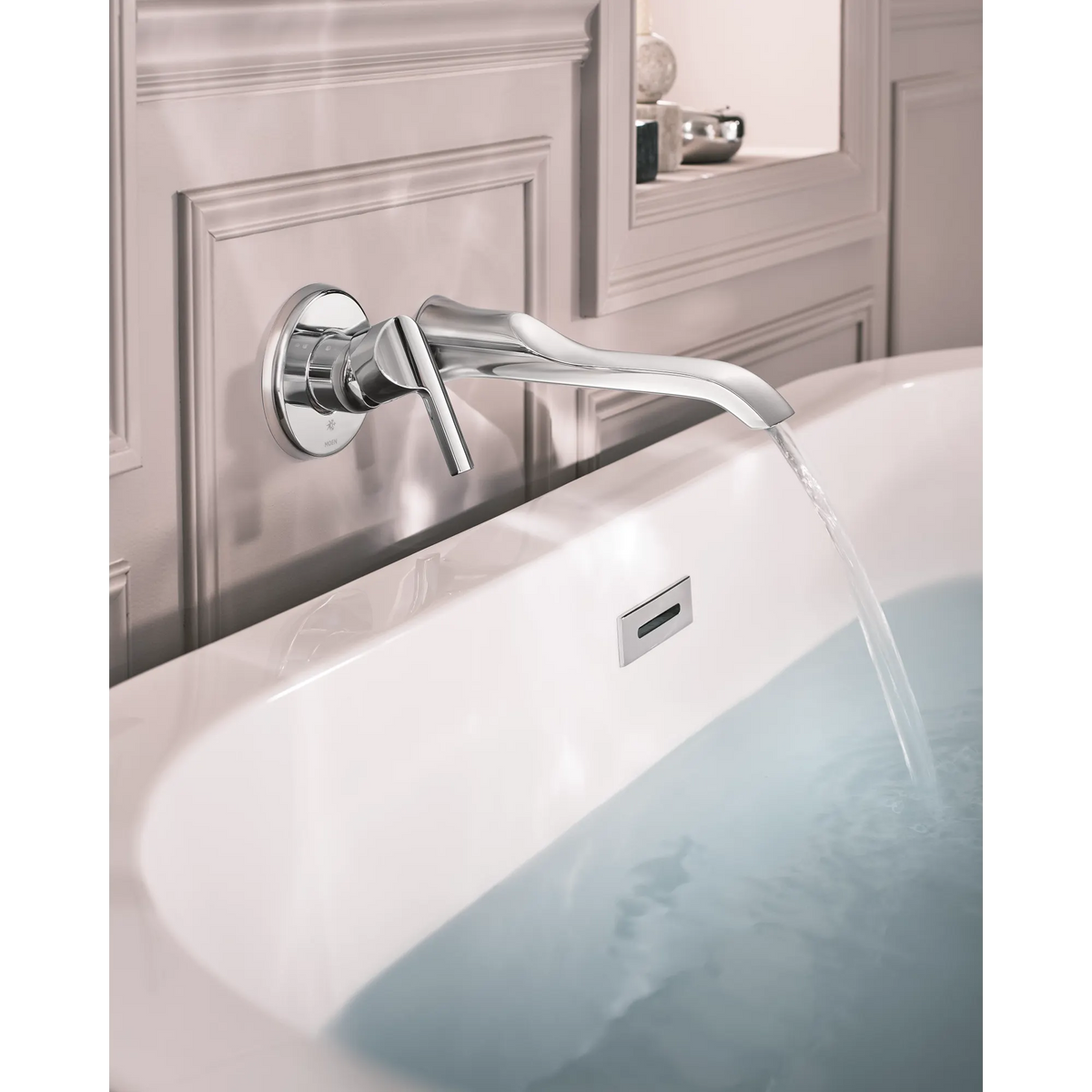 Moen Doux Single-Handle Non-Diverter Wall-Mount Tub Filler WTS981 in Chrome (WTS981) - view 4