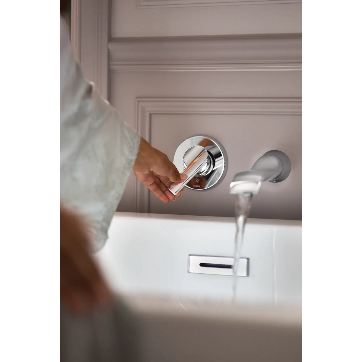 Moen Doux Single-Handle Non-Diverter Wall-Mount Tub Filler WTS981 in Chrome (WTS981) - view 15